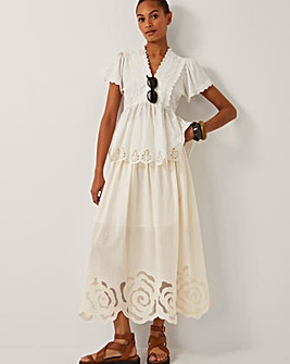 Monsoon Grace Cutwork Midi Skirt
