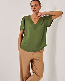 Monsoon Lisa Embroidered Lace T-Shirt