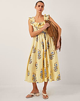 Monsoon Maria Floral Stripe Midi Dress