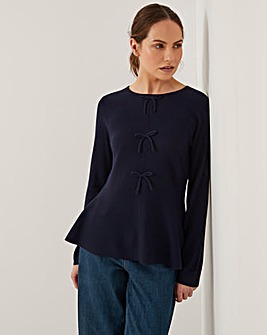 Monsoon Paula Peplum Bow Jumper