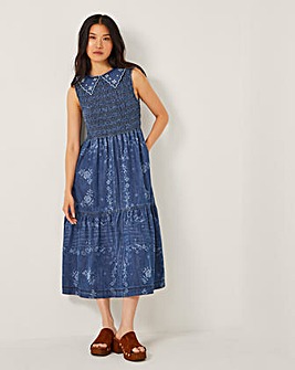 Monsoon Cecily Floral Denim Midi Dress