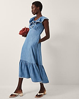 Monsoon Dottie Ruffle Midi Dress