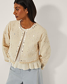 Monsoon Calista Cutwork Cropped Jacket