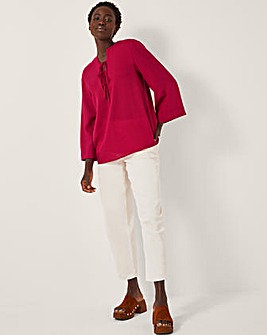 Monsoon Mischa Tie Front Tunic Top
