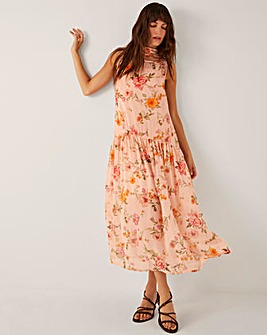 Monsoon Cassia Floral Print Midi Dress
