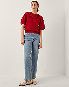 Monsoon Fee Floral Puff Sleeve Jumper
