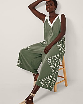 Monsoon Rhea Embroidered Culotte Romper