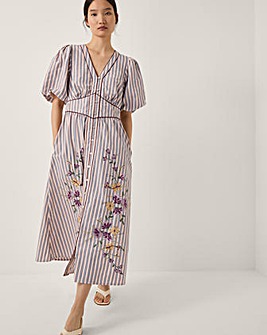 Monsoon Alexis Stripe Midi Dress