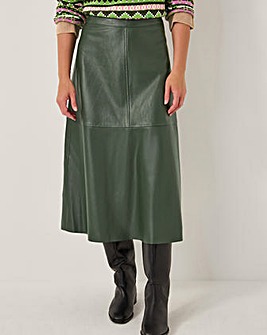 Monsoon Pippa Faux Leather Midi Skirt