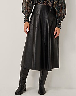 Monsoon Marnie Faux Leather Midi Skirt