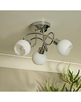 Ceiling Light with White Glass Shades