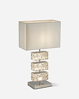 LED Table Lamp with Glass Tile Trim