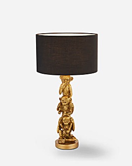 Stacked Monkey Table Lamp
