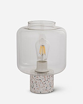 Terrazzo Finish Base Lamp with Glass Shade