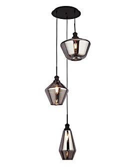 Ceiling Multi-Drop with Smokey Glass Shades
