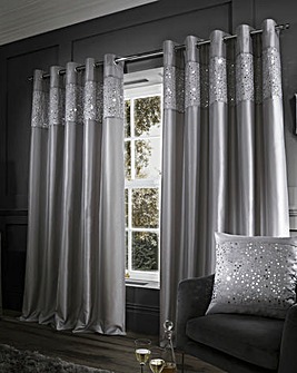 Catherine Lansfield Glitzy Light Filtering Eyelet Curtains