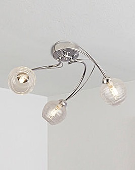 Chrome Ceiling Light with Clear Glass