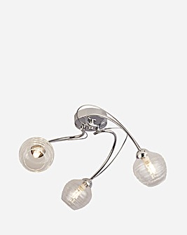 Chrome Ceiling Light with Clear Glass