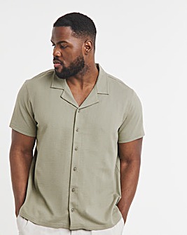 Seersucker Revere Collar Jersey Shirt