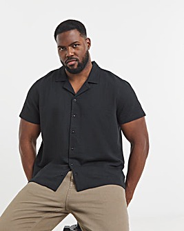 Seersucker Revere Collar Jersey Shirt