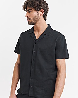 Seersucker Revere Collar Jersey Shirt