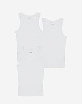 BOSS 3 Pack Rib Lounge Vest - White