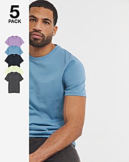 5 Pack Multi Crew Neck T-Shirts