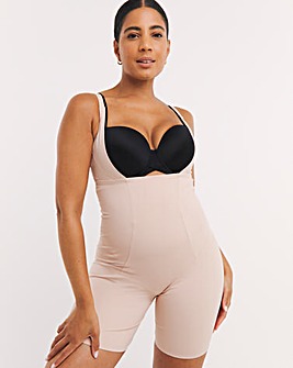 Figleaves Smoothing Shaping Wear Your Own Bra Thigh & Body Slimmer - Latte