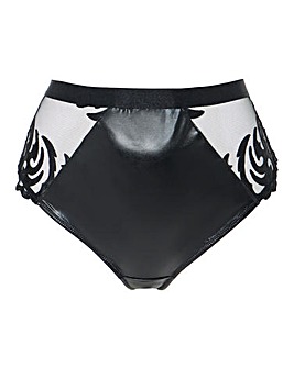 Figleaves Faux Leather Brazillian Brief - Black