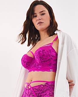 Figleaves Curve Amore Padded Balcony Bra B-F - Magenta