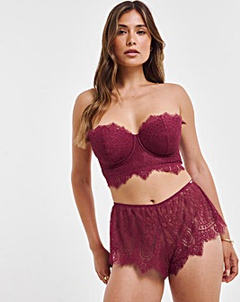 Adore Lace French Knickers Wine