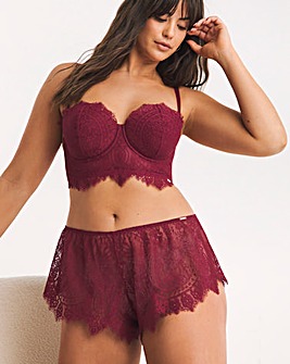 Adore Lace French Knickers Wine