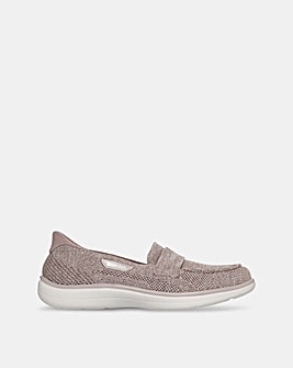 Skechers Taupe On-The-Go Flex Radiant Bonnie Slip In Loafers - Standard Fit (D)