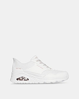 Skechers White Uno Banksia Slip In Luxe Trainers - Wide Fit (E)