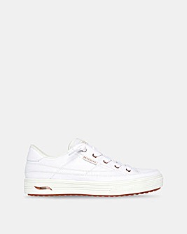 Skechers White Arch Fit Arcade Meet Ya There Slip-On Trainers - Wide Fit (E)