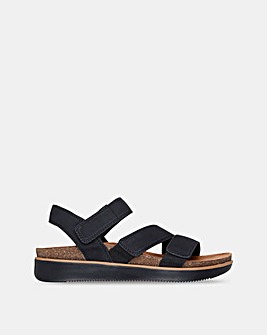 Skechers Lifted Comfort BLack Duraleather Sandals - Standard Fit (D)