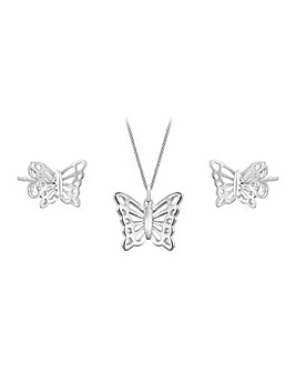Sterling Silver Butterfly Jewellery Set