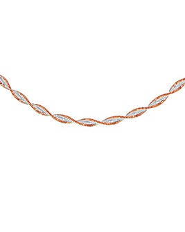 Sterling Silver 2-Tone Twist Necklace