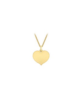 9 Carat Gold Engravable Heart Pendant