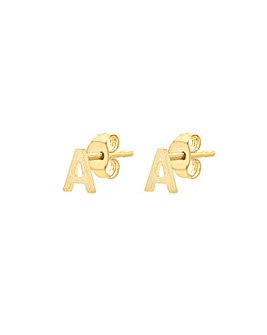 9 Carat Gold Initial Stud Earrings