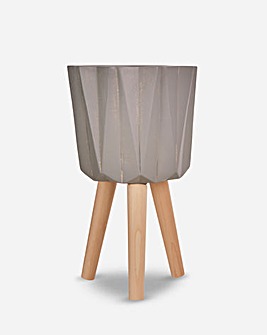 Darnell Planter Grey With Natural Beech Wood Legs