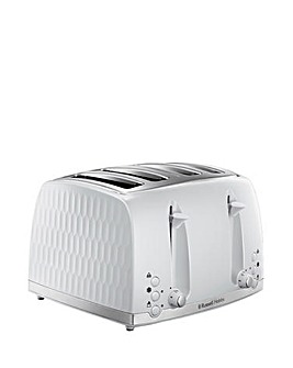 Russell Hobbs 26070 Textured Honeycomb White 4 Slice Toaster