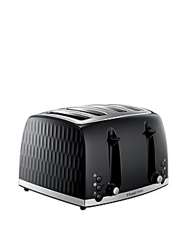 Russell Hobbs 26071 Textured Honeycomb Black 4 Slice Toaster