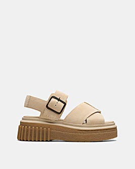 Clarks Evamar Wish Suede Buckle Sandal Standard Fit