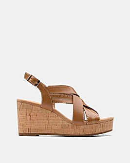 Clarks Sabina Sling Wedge Sandal Wide Fit