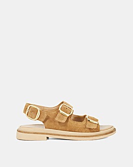 Dune Luckles Suede Buckel Sandals