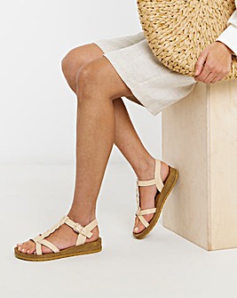 Heavenly Feet Hay Braided Strap Sandals - Wide Fit (E)