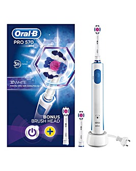 Oral-B Pro 570 3DWhite Electric Toothbrush with FREE Brush Head