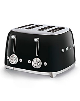 Smeg TSF03 4 Slice Black Toaster