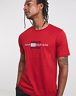 Tommy Hilfiger Red Flag Logo Embroidered T-Shirt